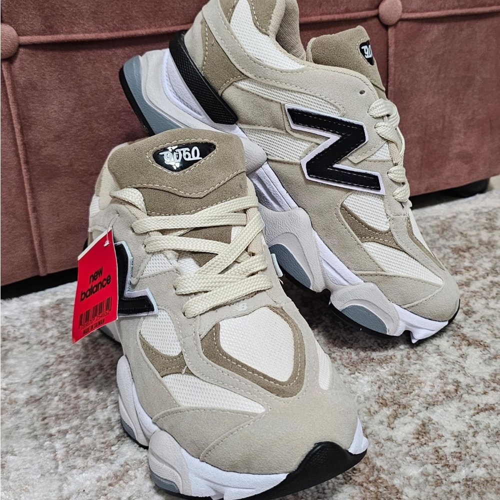 New Balance Beige and White Sneakers